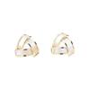 New Product Fashion Temperament Natural Shell Triangle Earrings Gold-plated Stud Earrings Without Earrings Earclip Earrings Women's Gift