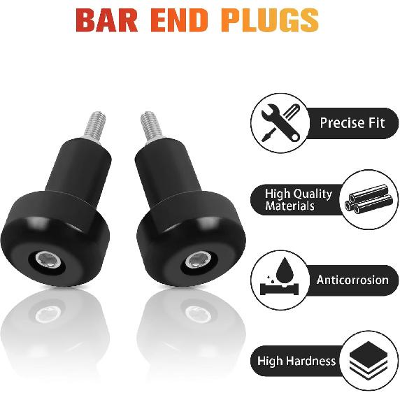 CHIFUN 1 Pair Bar Ends Plug Anti Vibration Weight Sliders Replacement for Yamaha R1 2002-2014 / R6 2006-2007 CNC Aluminum Handle Bar End Caps