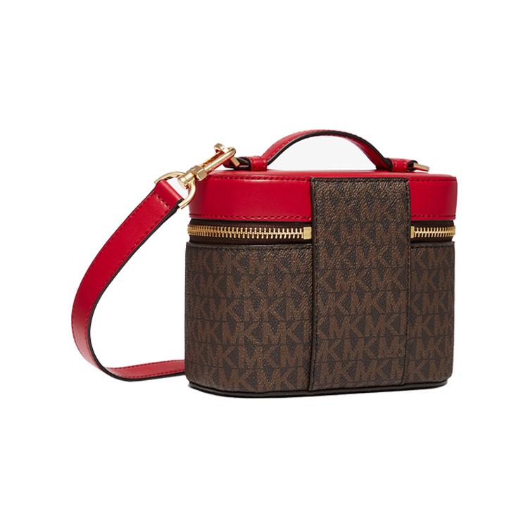 New MICHAEL KORS Artificial Leather Bucket Bag, Box Bag, Crossbody Bag, Handbag Trumpets Women's Dark Brown/Dark Red 32F2G3BC5B-602