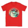Cool Shark with Sunglasses Retro Sunset Cotton T Shirt For Couple Summer TShirts Crew Neck Leisure Tee Shirt Plus Size Tops