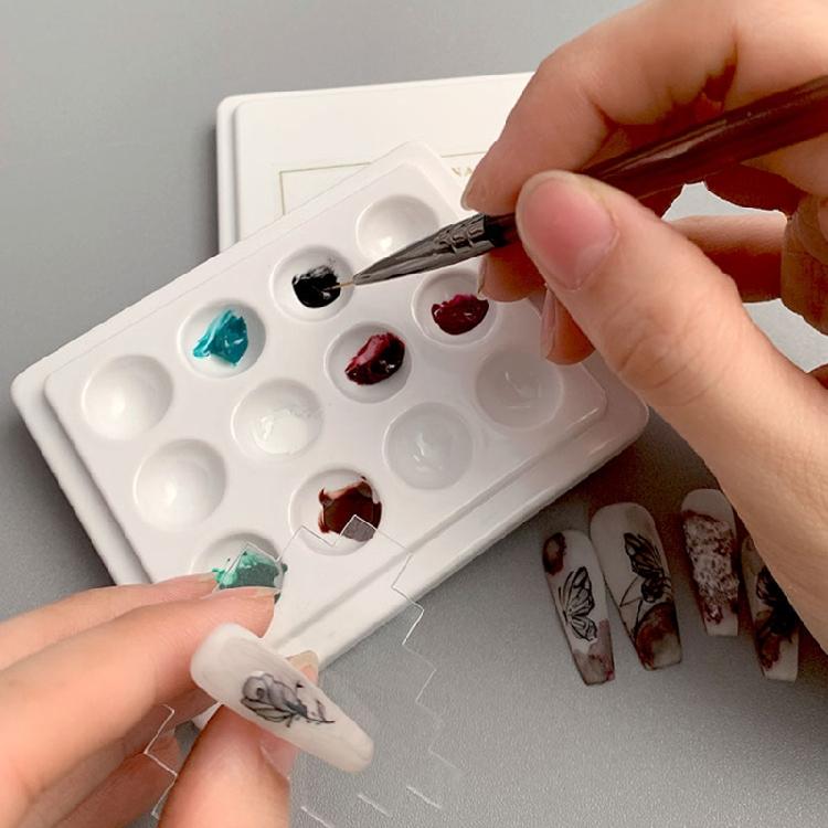 Nail Color Palette Gel Polish Pallet Mixing Drawing Paint Plate Nail Art Tool