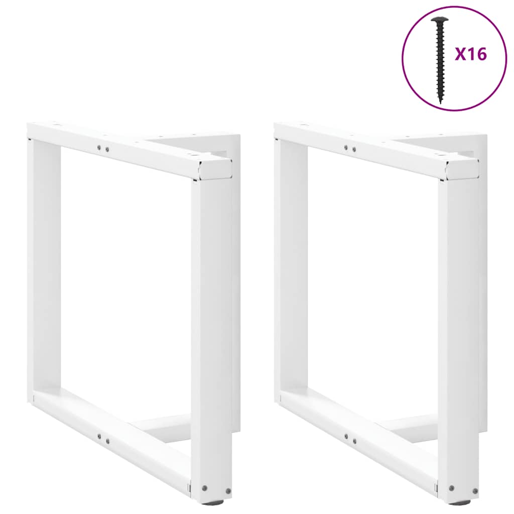 Vidaxl Nogi Do Stołu Jadalnego, 2 Pcs., Białe, 90X35X(72-73) Cm, Stal