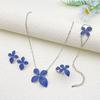 Flora Four Leaf Clover Cubic Zirconia Jewelry Set Plated Copper Bracelet Ring Necklace Earrings Valentine's Day Gift for Her