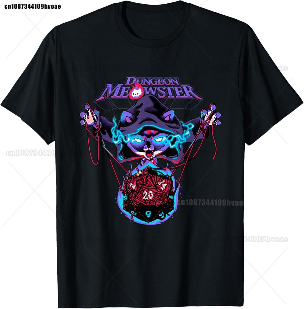 Retro Dungeon Tarot Card Cat Dice D20 TShirt for Concentration Funny Gamer Dice Dragon T Shirts Summer Streetwear Gifts Men