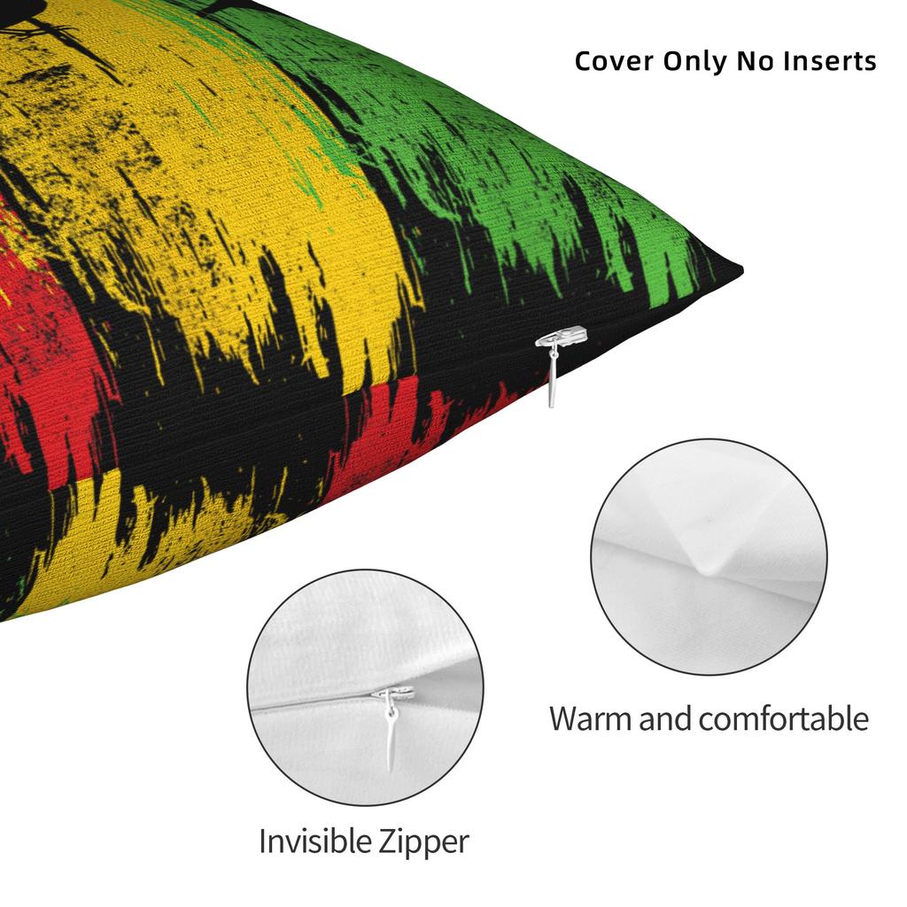 Solo Buone Vibrazioni Musicali Rastafari Rasta Giamaica Reggae Federe Federa Bob Marley per Divano Letto Soggiorno Copricuscino