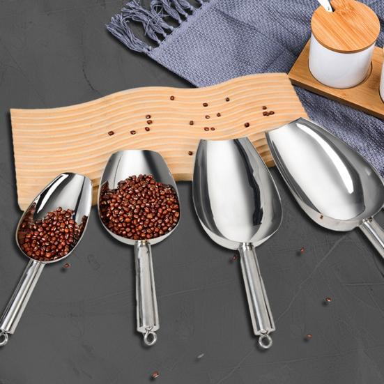 Stainless Steel Multi-Use Shovel Heavy-Duty Ice Food Pet Food Shovel Rust-Resistant & Easy-Clean Kitchen Shovel for Kitchen BBQ Pet Feeding