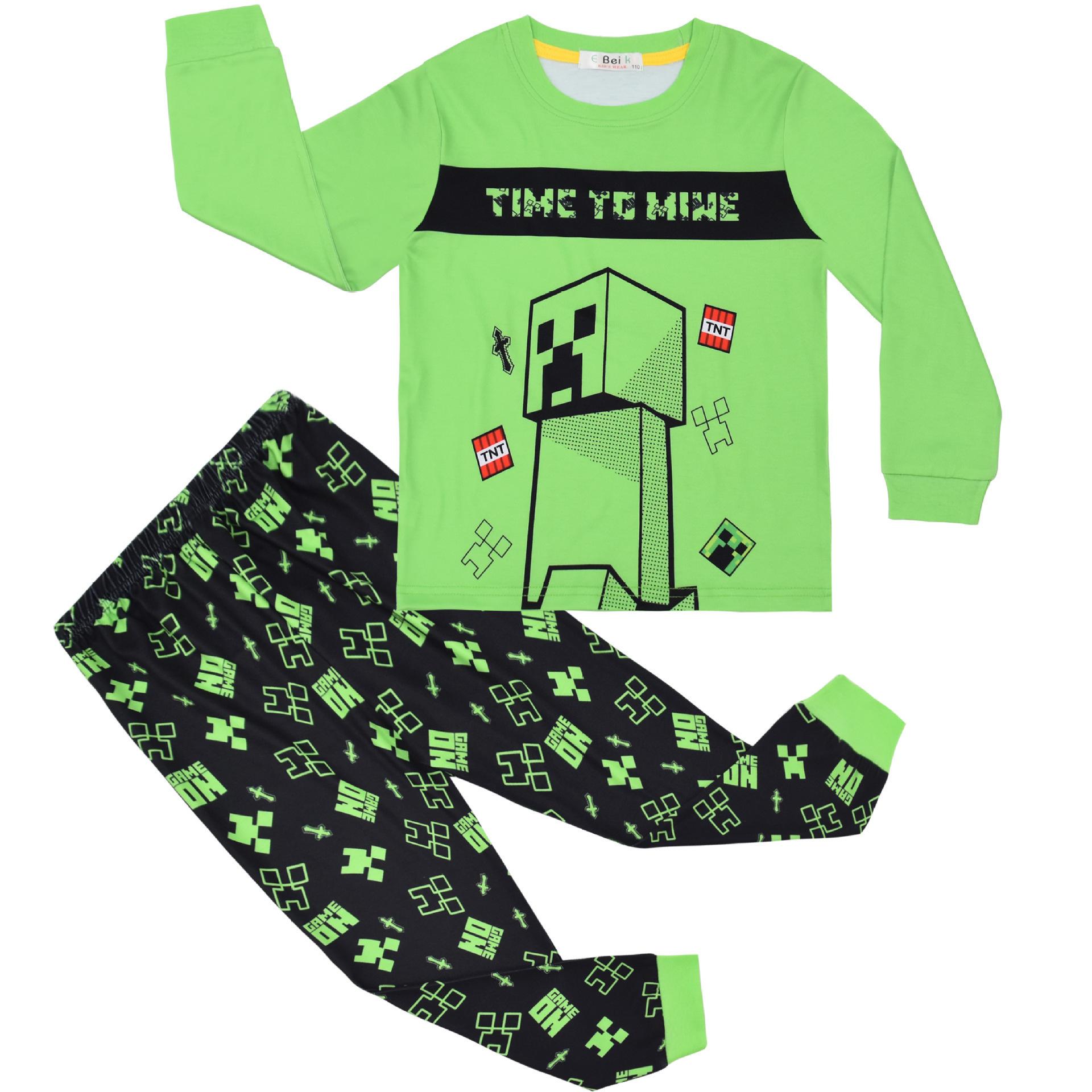 

Cartoon Digital Printing Medium And Older Children S Loungewear Set Long-Sleeved Two-Piece Pajamas Pants 6020 120