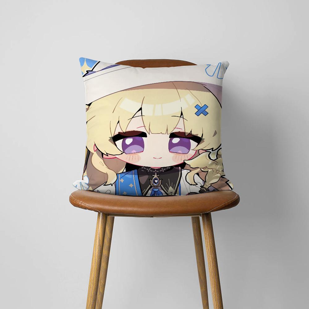 Cute Q Version Wuthering Waves Rinascita Phoebe Zani cushion For Bedroom Car Coffee Soft and Living Room Sofa Pillow Cover Case