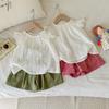 Girls' Sleeveless Ruffled Lace Tank & Shorts Set - Summer 2025 Collection