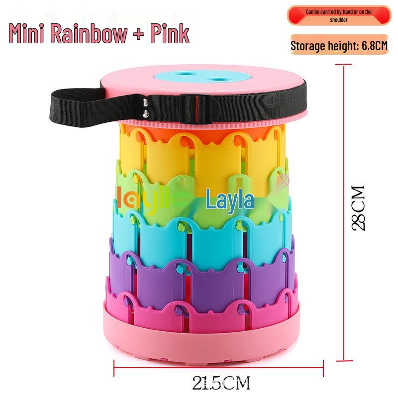 Rainbow Telescopic Adjustable Folding Stool for Leisure, Fishing, and Household Use