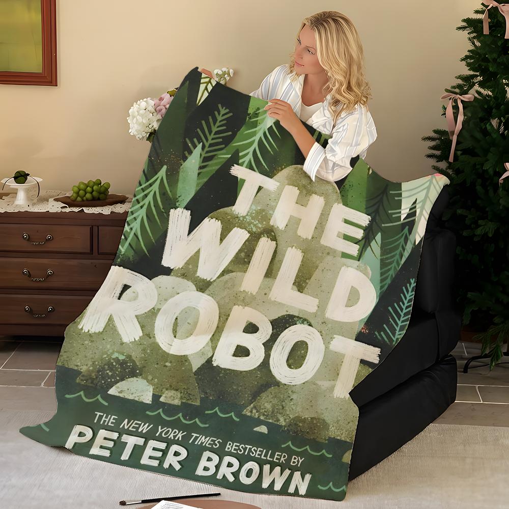 Movie T-The W-Wild R-Robot Throw Flannel Blanket, Soft Warm, Durable & Washable cute Cool