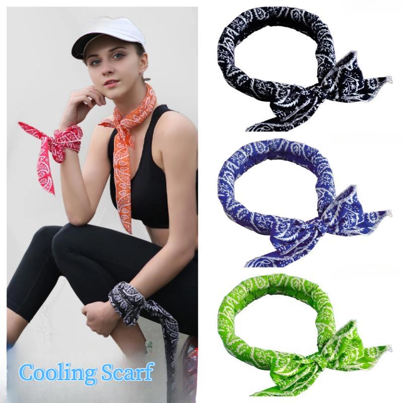 Outdoor Summer Ice Cooling Scarf Neck Wrap Headband Cooling Bandana Scarf Sports Headband Towel Wristband Sun Protection Scarf
