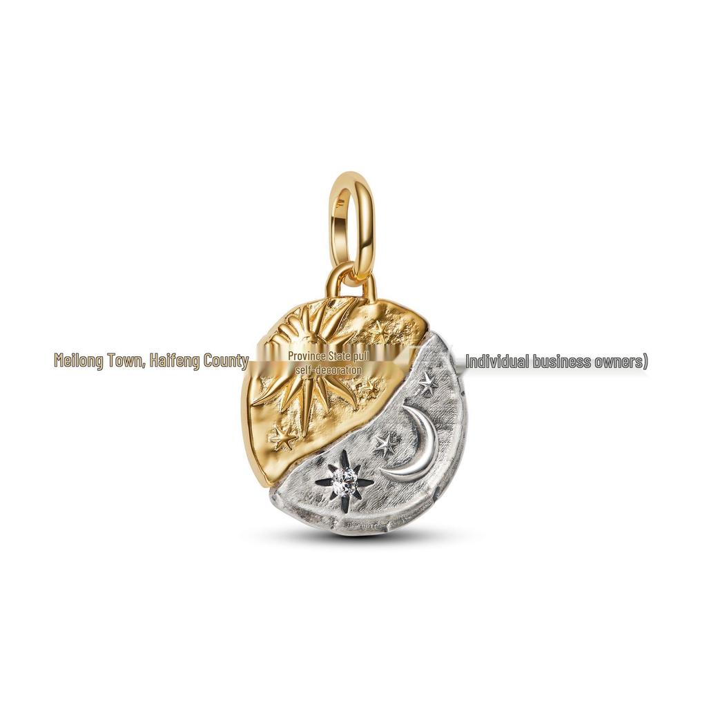 Charm Pan in Rame Bianco Placcato Argento S925 per Braccialetti Fai da Te