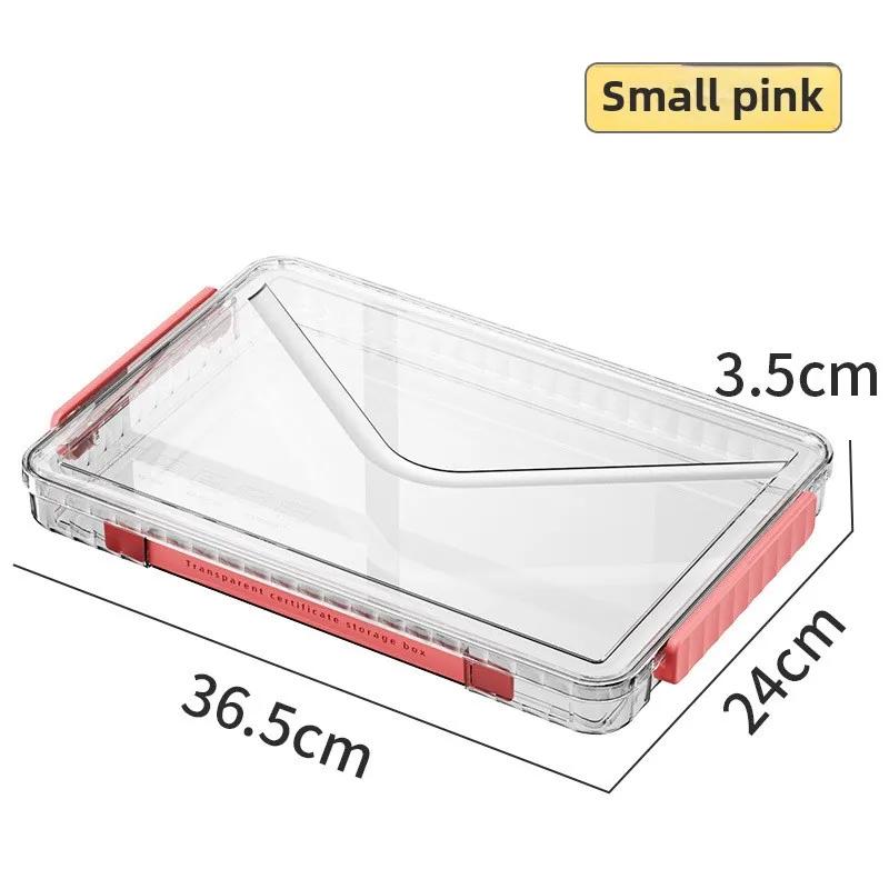 Caja De Almacenamiento De Documentos De Mascotas Transparentes Organizador De Escritorio De Plástico Simple Con Mango Y Cajones