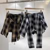 Hong Kong Style Sweet & Spicy High-Waisted Plaid Skorts - Women's Summer 2026 Slim Fit