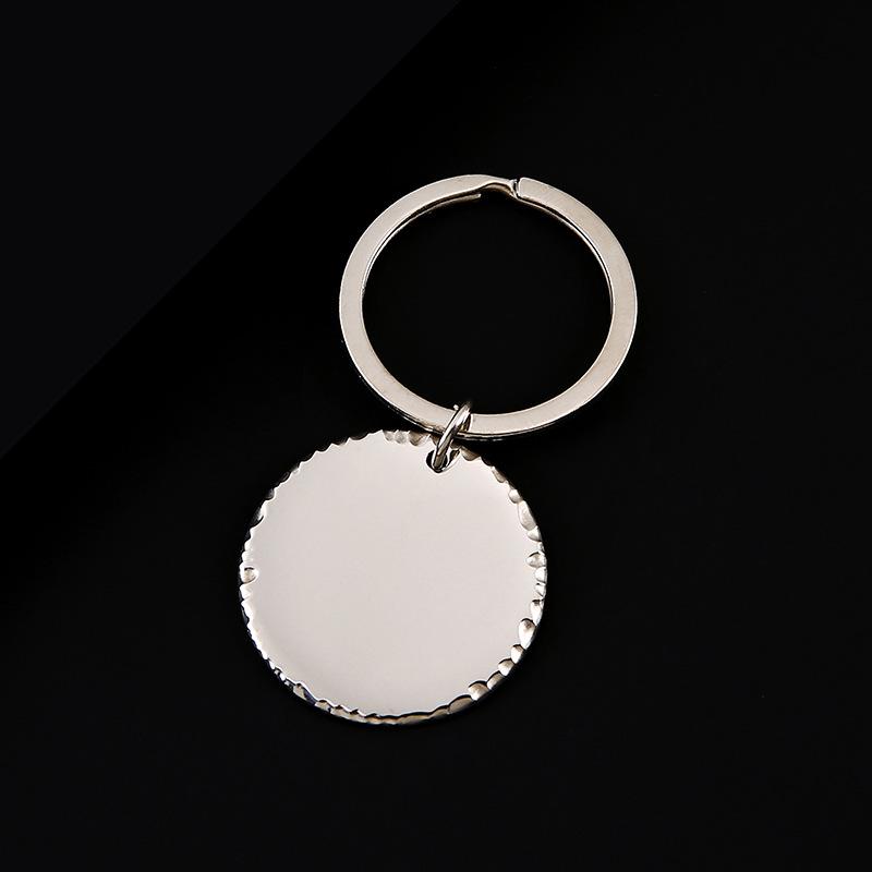 Stainless Steel Round Keychain with Laser Engraving & UV Color Printing