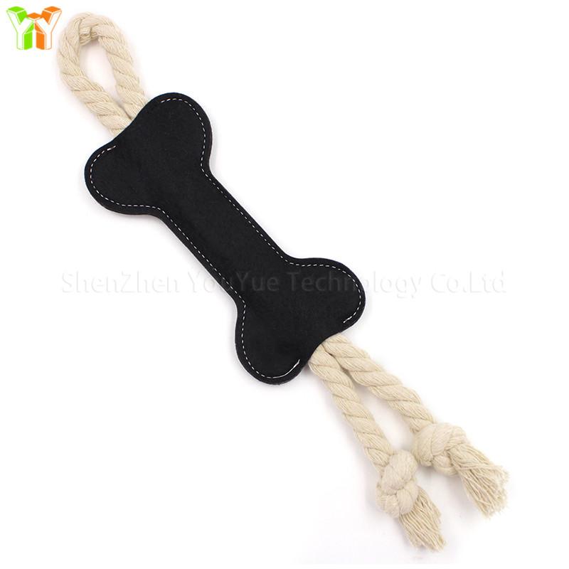 Pet Dog Toy Creative Dog Felt Bone Toy Grinding Teeth Training Bone Stick Dog Chew Toy with Rope