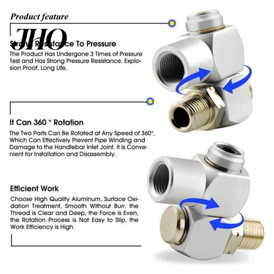 1/4inch Pneumatic Universal 360 Degree Swivel Air Hose Connector Adapter Fit Tool