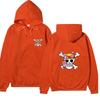 Anime One Piece Straw Hat Pirates Cherry Blossom Hoodie, Front Back Double Sided Print Pullover Sweatshirt for Men Women