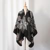 Knitted Shawl Wrap for Women Soft Warm Vintage Open Front Poncho Cape Casual Oversized Shawls Cardigan Poncho Blanket Women's Lightweight Shawl Scarf