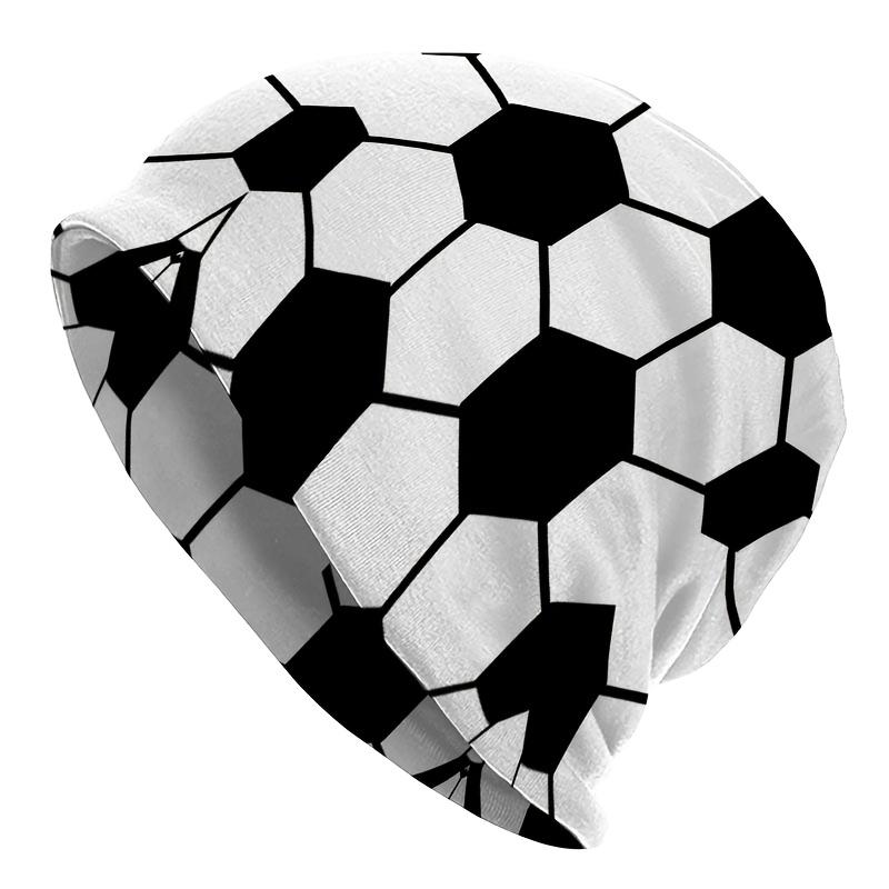 A Men'S Street Style Geometric-Themed Knitted Hat - Featuring a Classic Black And White Hexagonal Pattern, Made from Durable Knitted Fabric, Comfortab