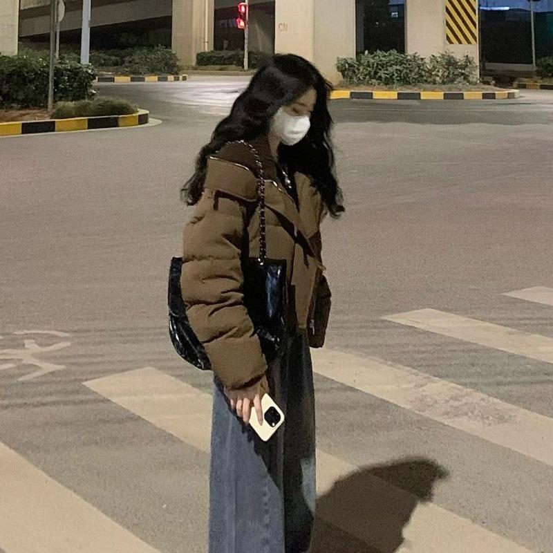 Padded clothes women's winter short casual down cotton clothes thickened warm jacket loose versatile retro bread clothes