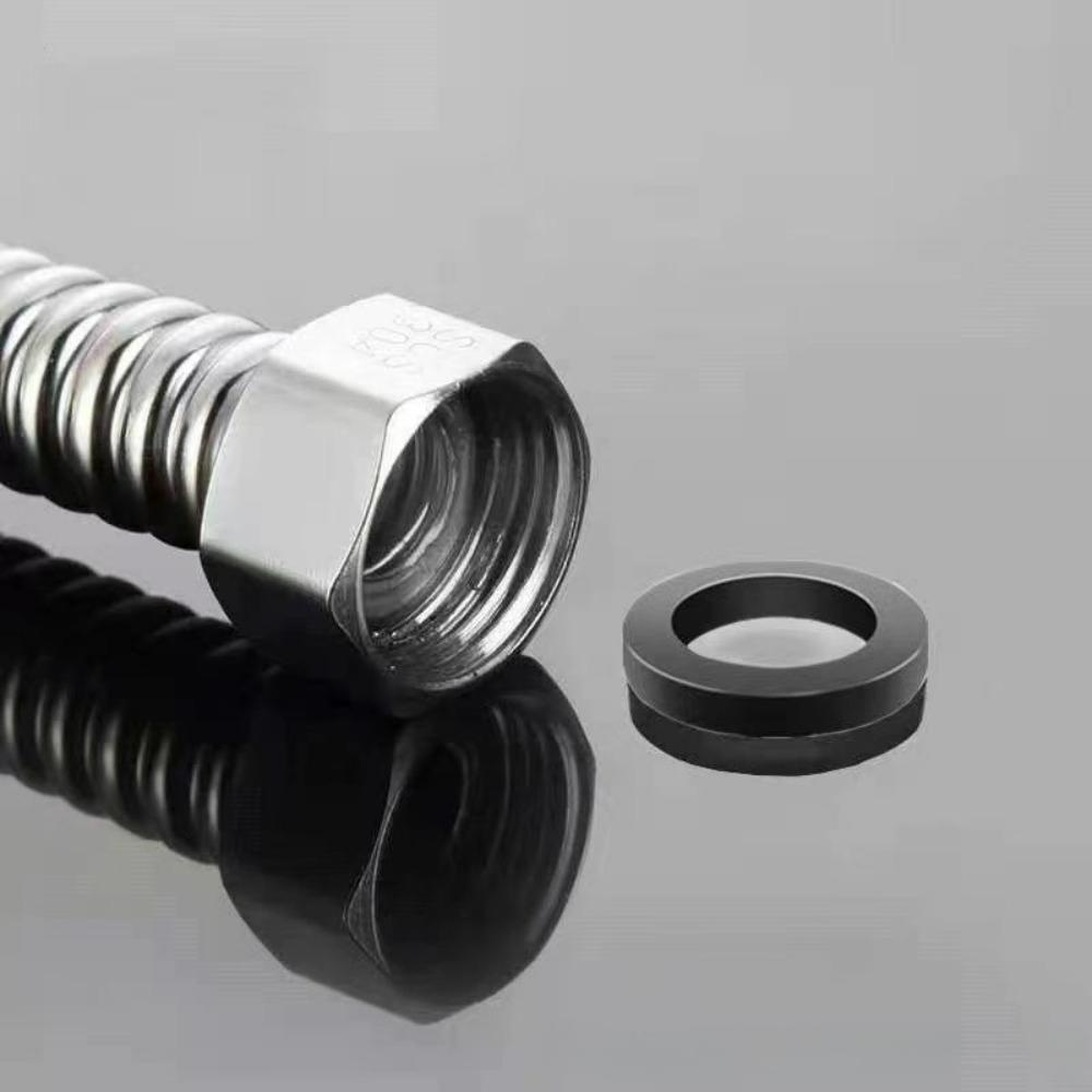 Black Rubber Gaskets – 4/6 Inch Plumbing Washers Bellows Shower Hose & Water Inlet Pipe Seals | Silicone Waterproof O-Rings
