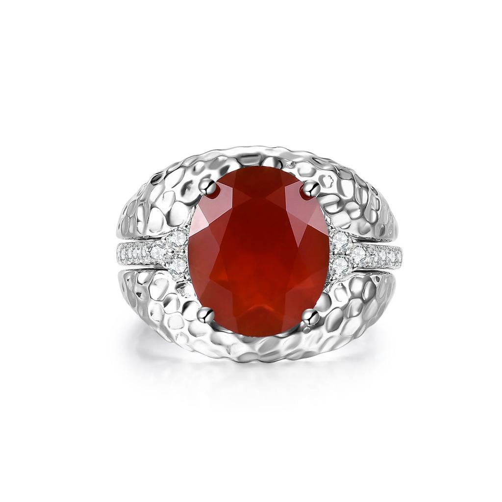 Nový špičkový evropský a americký retro stylový prsten s 925 mincovním stříbrem vykládaný barevnými drahokamy