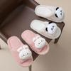 Cartoon open cotton slippers ins home contrasting colors less cute plush slippers
