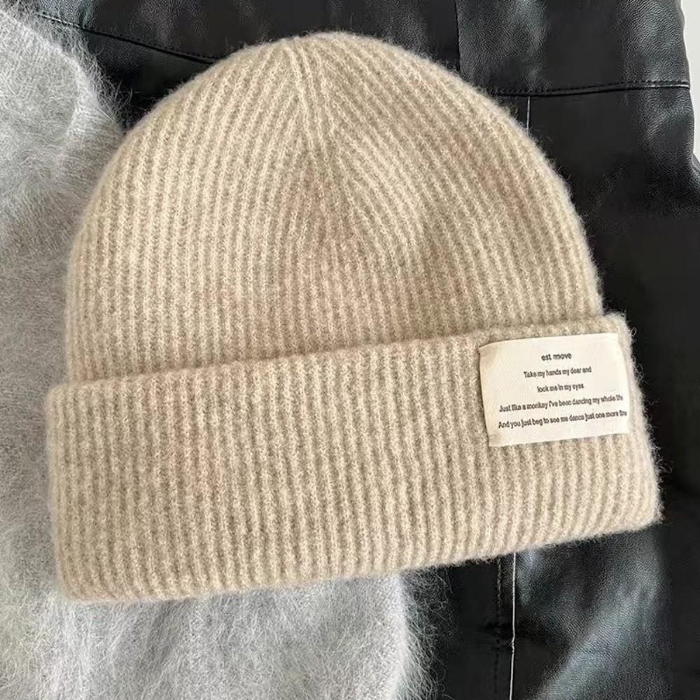 

Толстая теплая шапка-бини, ветрозащитная вязаная шапка-боннет, модная зимняя вязаная шапка хаки