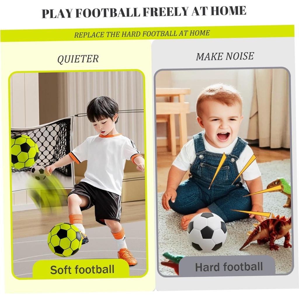 Silent Soccer Sphere For Kids Size 5 Pu Foam Football With Shock Absorption Plush Noise Reduction Sponge For Training Indoor Young Boys