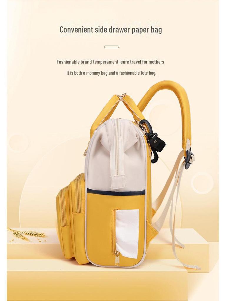 Stylish Multifunctional Mommy Backpack: Handheld & Shoulder Maternity Bag for Convenient Baby Outings