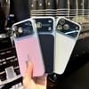 Luxury Matte Lychee PU Leather Texture Phone Case For iPhone 17 16 15 14 13 Pro Max Shockproof Bumper Large Window NonSlip Cover