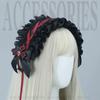 Gothic Lolita Dark Cross Lace Bow Headband for Anime Girls Vampire Cosplay Halloween Party Accessory