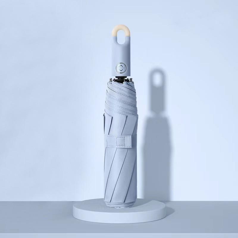 

23-дюймовый 27-дюймовый зонт с пряжкой в виде кольца, тройной складной зонт, автоматический зонт, двойной складной зонт, увеличенный ветрозащитный зонт с двумя косточками 10K