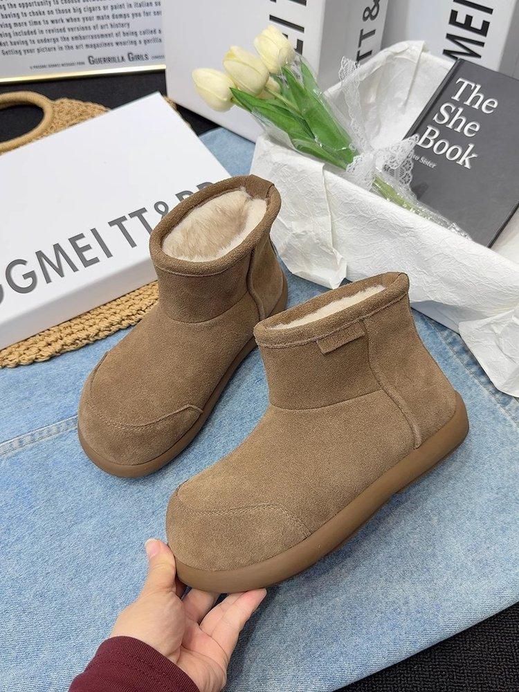 Short boots women's autumn and winter new fashion suede snow boots comfortable and warm student cuff cotton boots