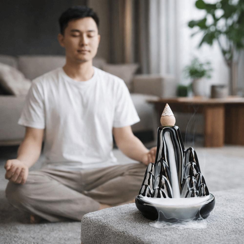 Mini Backflow Incense Burner Alpine Flowing Water Incense Burner Ornament  Meditation