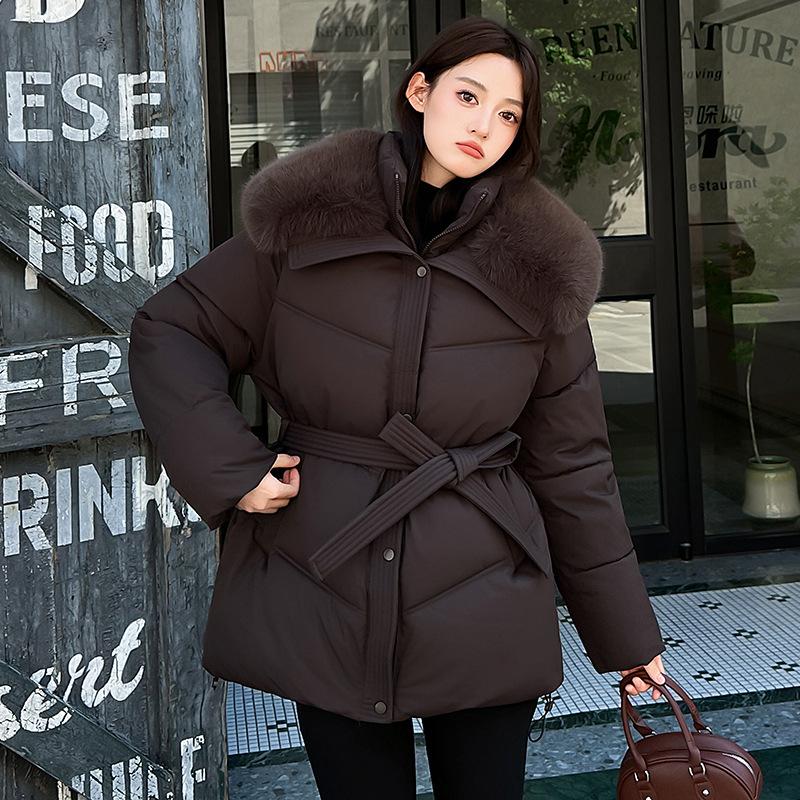 VEZFAA Damenmode Casual Herbst Winter Einfarbig Druck Langarm Jacken & Mäntel Daunenmäntel