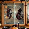 Reusable Festival Decor Halloween Static Window Clings Skeleton Witch Pumpkin Bat Silhouette Glass Stickers Outdoor Murals Removable Decals