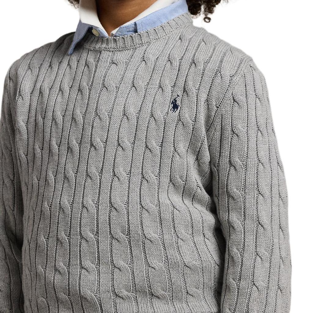 Polo Ralph Lauren Ribbed Knit Cuff Crew Neck Long Sleeve Sweater Kids Sweater CWPOSWEY6820334-250