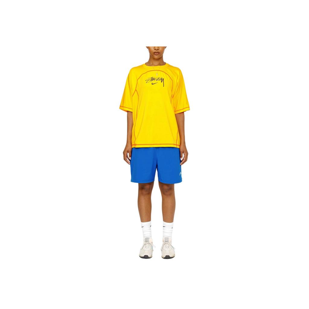 Nike X Stussy Co-Branded Logo Print Elastischer Bund Mittelhoch Geschnittene Lässige Shorts Unisex Unterteile Blau FZ5761-405