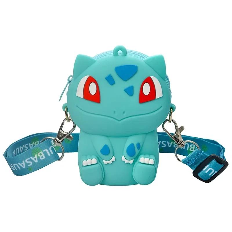 Anime Pikachu Lovely Fashion Bag Princess Small Storage Silicone Purse Messenger Cartoon Figures Model Toys Kids Gift
