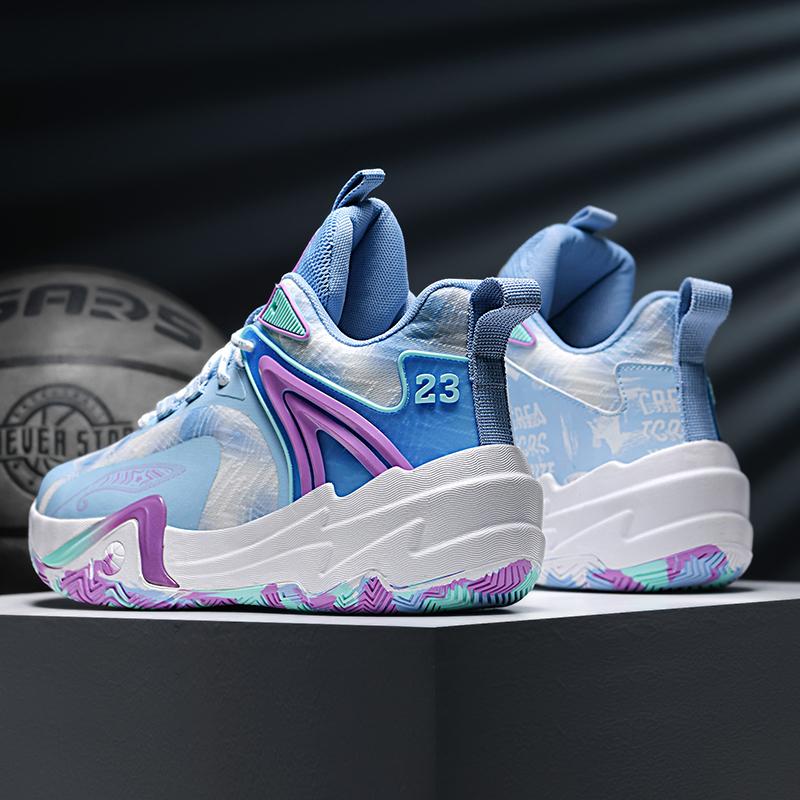 New Style Couples Basketball Sneakers Anti-Slip Basketball Training Shoes Shock-Absorbant High-top Sneakers Mandarin Duck Shoes