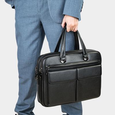Head Layer Cowhide Computer Bag Crossbody Genuine Leather Handmade Casual Business Commuting Bag Briefcase Men's Handbag