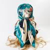 Satin Square Scarf Women Muslim Hijab Elegant  Print Silk Neckerchief Shawl Wraps Headband Handle Hair Accessories Bandana