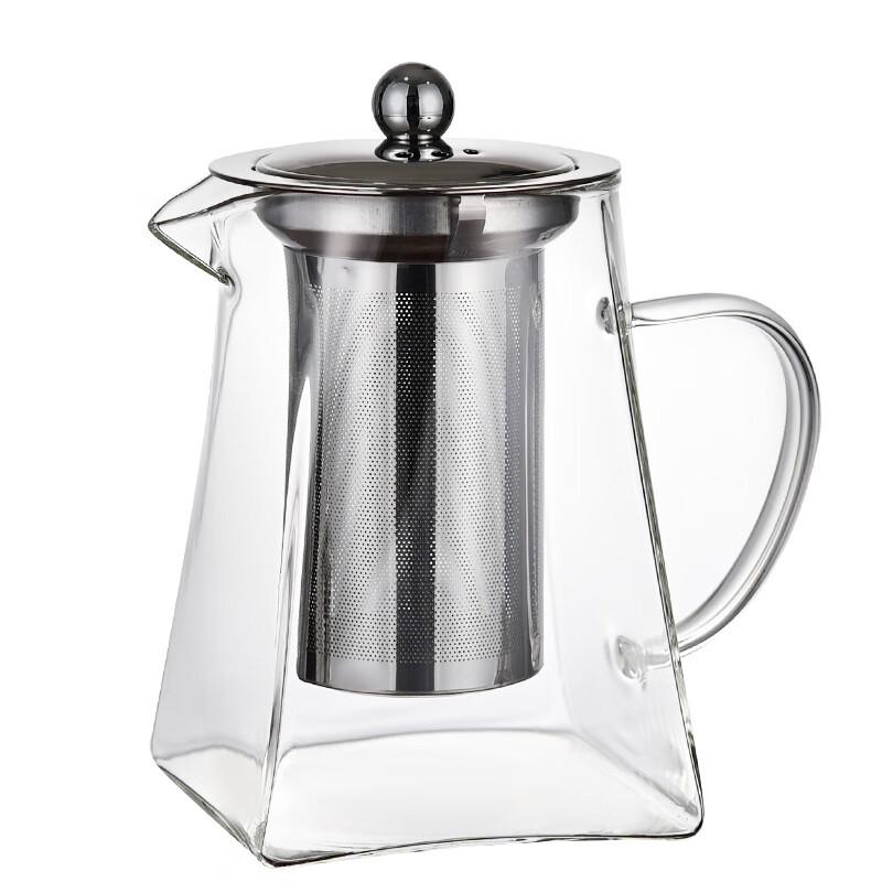 Square Glass Teapot with Stainless Steel Filter