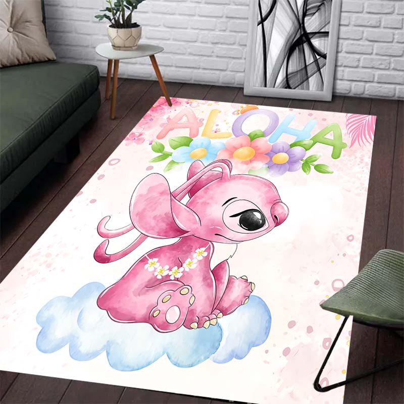 

Stitch Floral Print Pattern Carpet - Slip-resistant Kitchen, Outdoor Carpet, Home and Bedroom Decoration Item, Birthday Gift 60x90cm