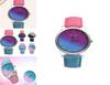 Elegant Women Rainbow Design Analog Quartz Sport Wrist Watch With Artificial Leather Band