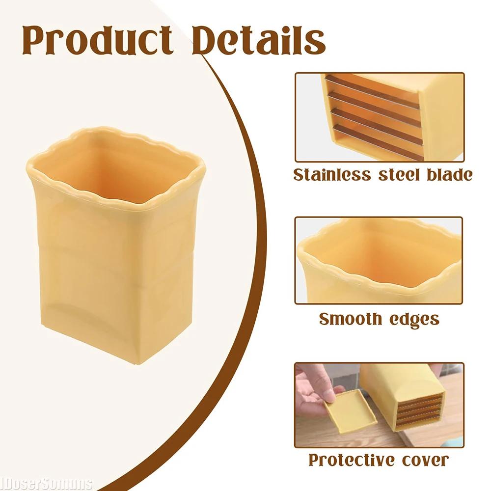 Fruit Platter Slicer Egg Strawberry Banana Press Stainless Steel Slicer Salad Making Kitchen Gadget with Cleaning Brush Fork