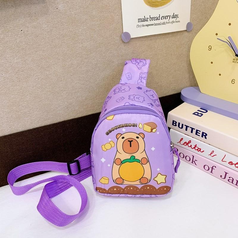 Toddler Cartoon Unisex Capybara Crossbody Bag Fun Design Daily Travel School